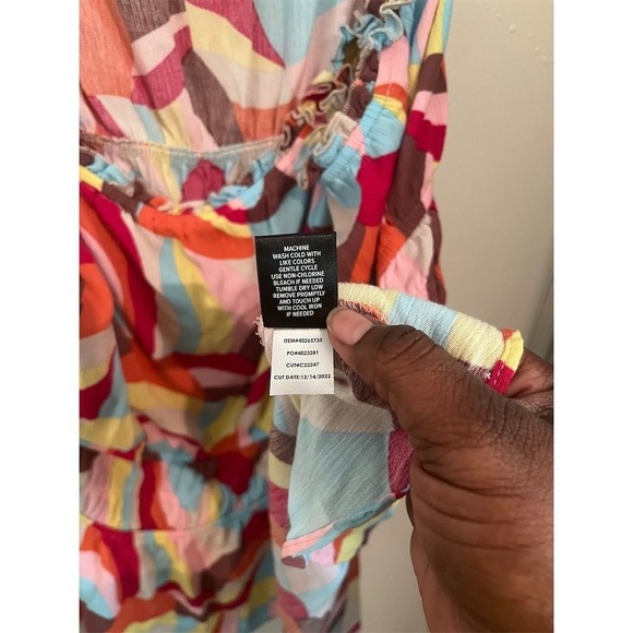 Torrid 3 Women's Multicolor Peplum Gauze Square Neck Cami Top Plus Size‎ 3x - Picture 9 of 9